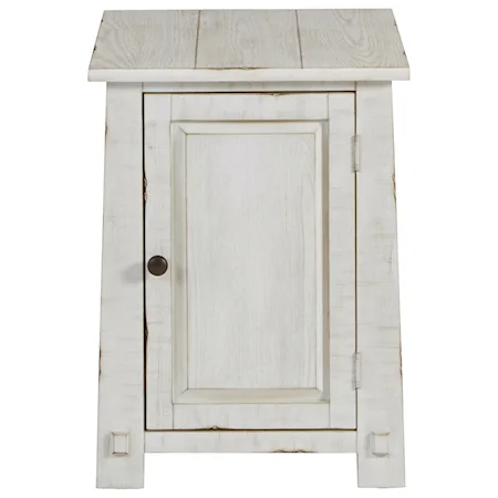 Farmhouse Chairside Table with Cabinet